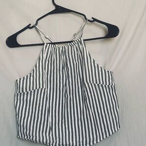 H&M Black and White Sleeveless Crop Tank Top